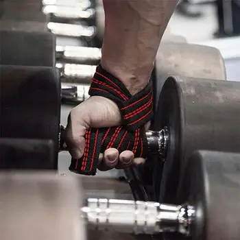 

1 Pair Weightlifting Hand Pad Wrist Wrap Straps Gloves Gym Support Lifting Training Cushion Fitness Weight Lifting Strap Belt