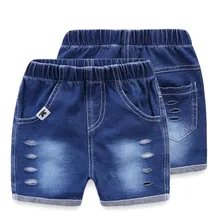 Летние джинсовые шорты с дырками для маленьких мальчиков и девочек одежда для малышей детские джинсовые шорты Garcon vetement enfant fille Ete Spodenki