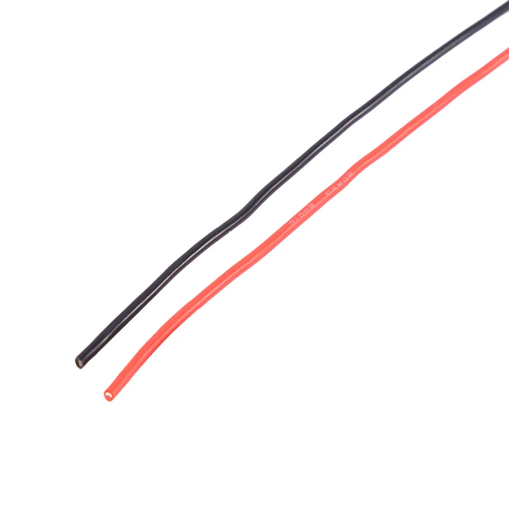 1 Metro Rojo + 1 Metro Negro Dilwe Cable Electrónico de 20AWG Soft Silicone Red 0026 Black Wire para el Coche de RC 