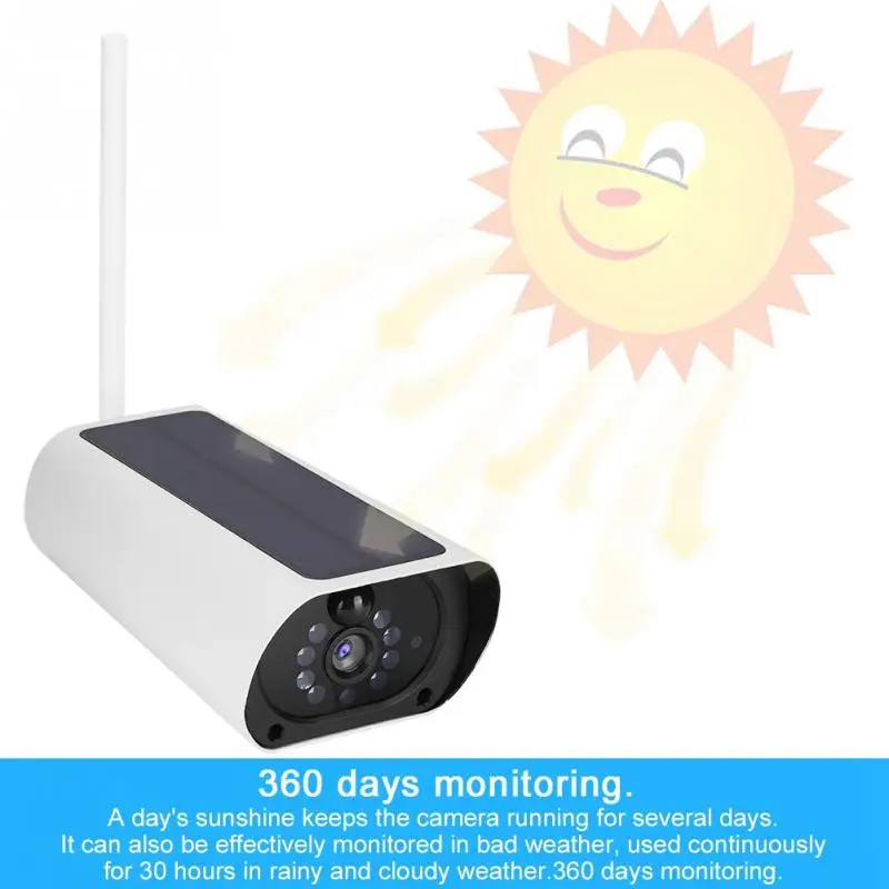 

1920*1080 1080P WIFI Solar Powered IP Camera Outdoor Waterproof CCTV Night Vision Security Camera