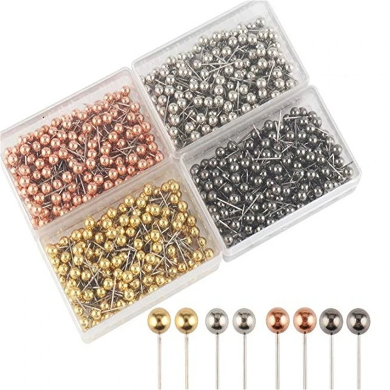 100pc Round Pearl Head Sewing Needles Stitch Pins Dressmaking Pins Wedding Bride Corsage Accessories Corsage Florists Sewing Pin