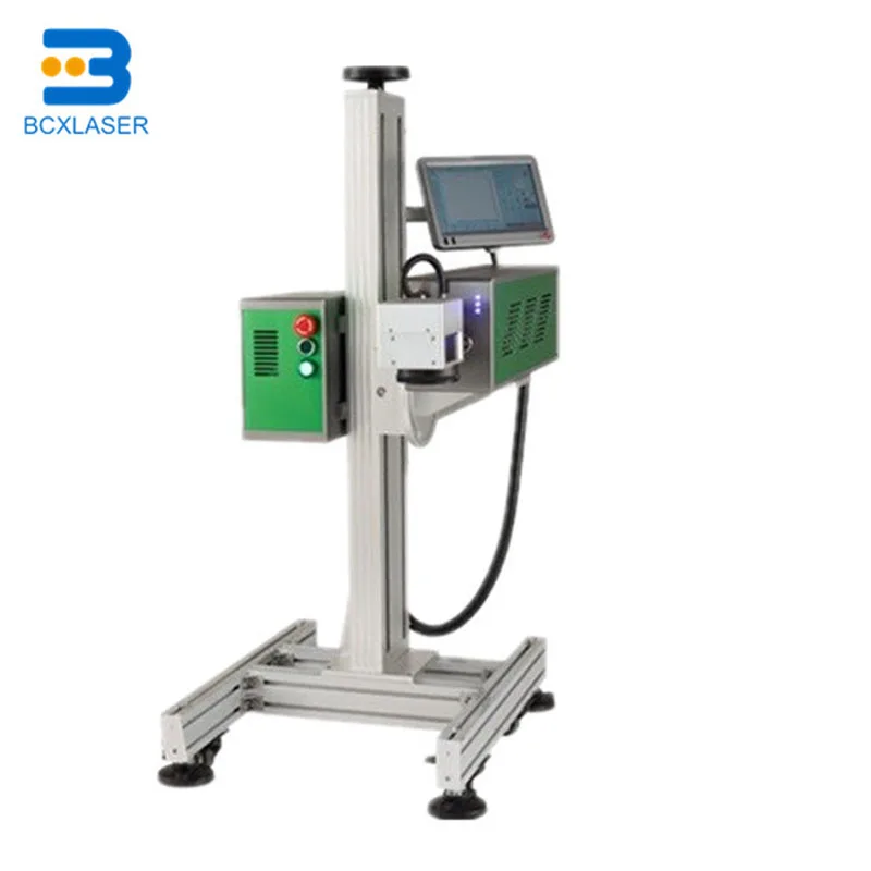 

CO2 Laser Marking Machine On The Fly For PVC/ABS with conveyor belt