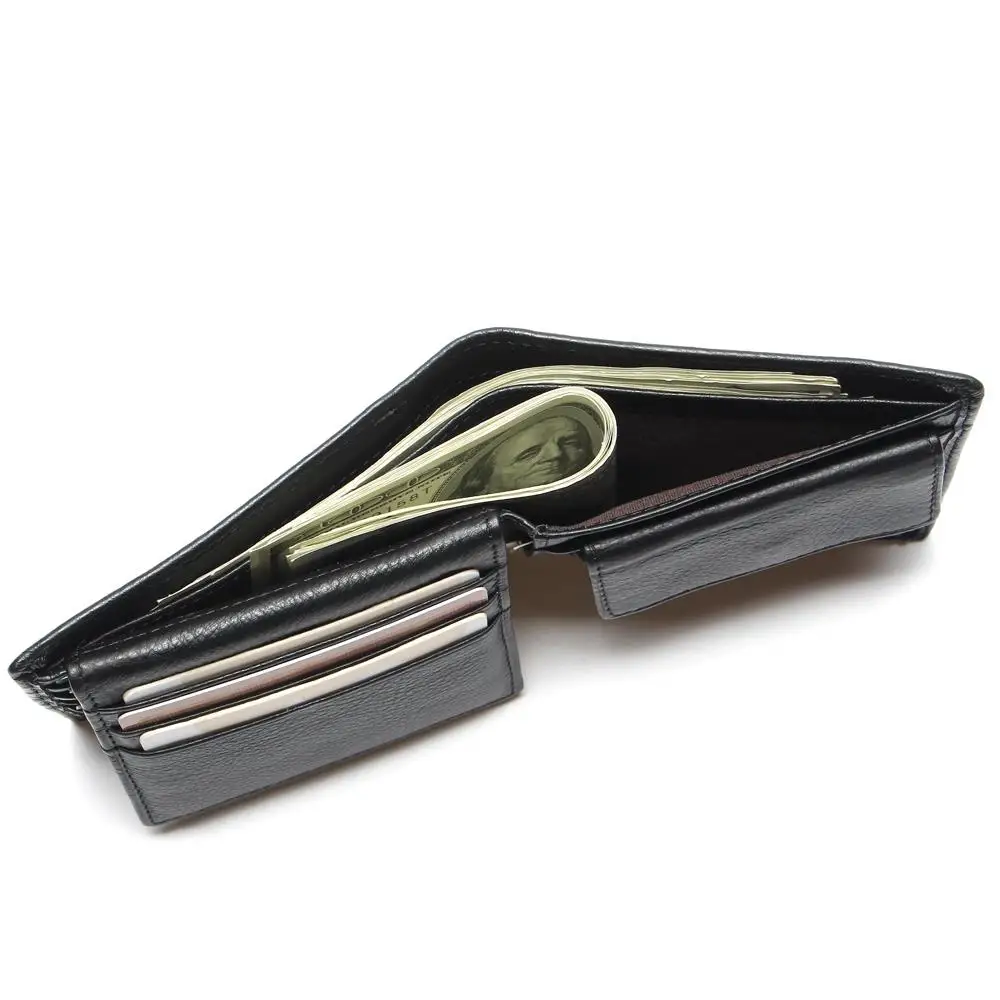 Pаспродажа Мужской кошелек, продвижение, отличный, из натуральной коровьей кожи, черный, для офиса, мужские винтажные кошельки