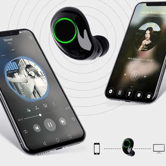 Капсульные беспроводные наушники V5.0 Bluetooth гарнитура с глубокими басами стерео