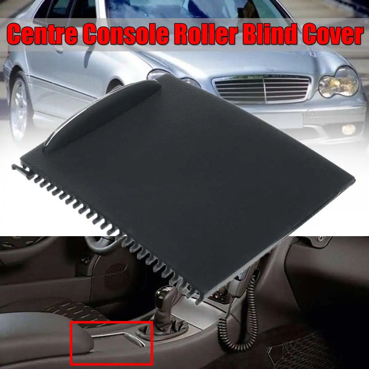 New Car Inner Centre Console Slide Roller Blind Cover For Mercedes For Benz C-Class W203 2000-2007 Car Water Cup Holder Storage-0