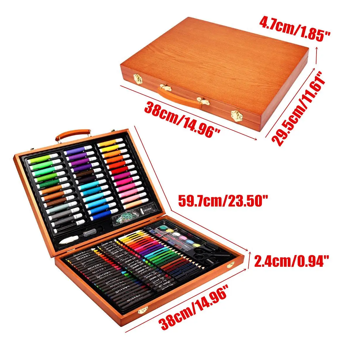 

148Pcs Gift Coloured Pencils Sets Color Art Professional Sketch Drawing Set Coloring Paint Pen Brush Artist Kit with Wooden Box