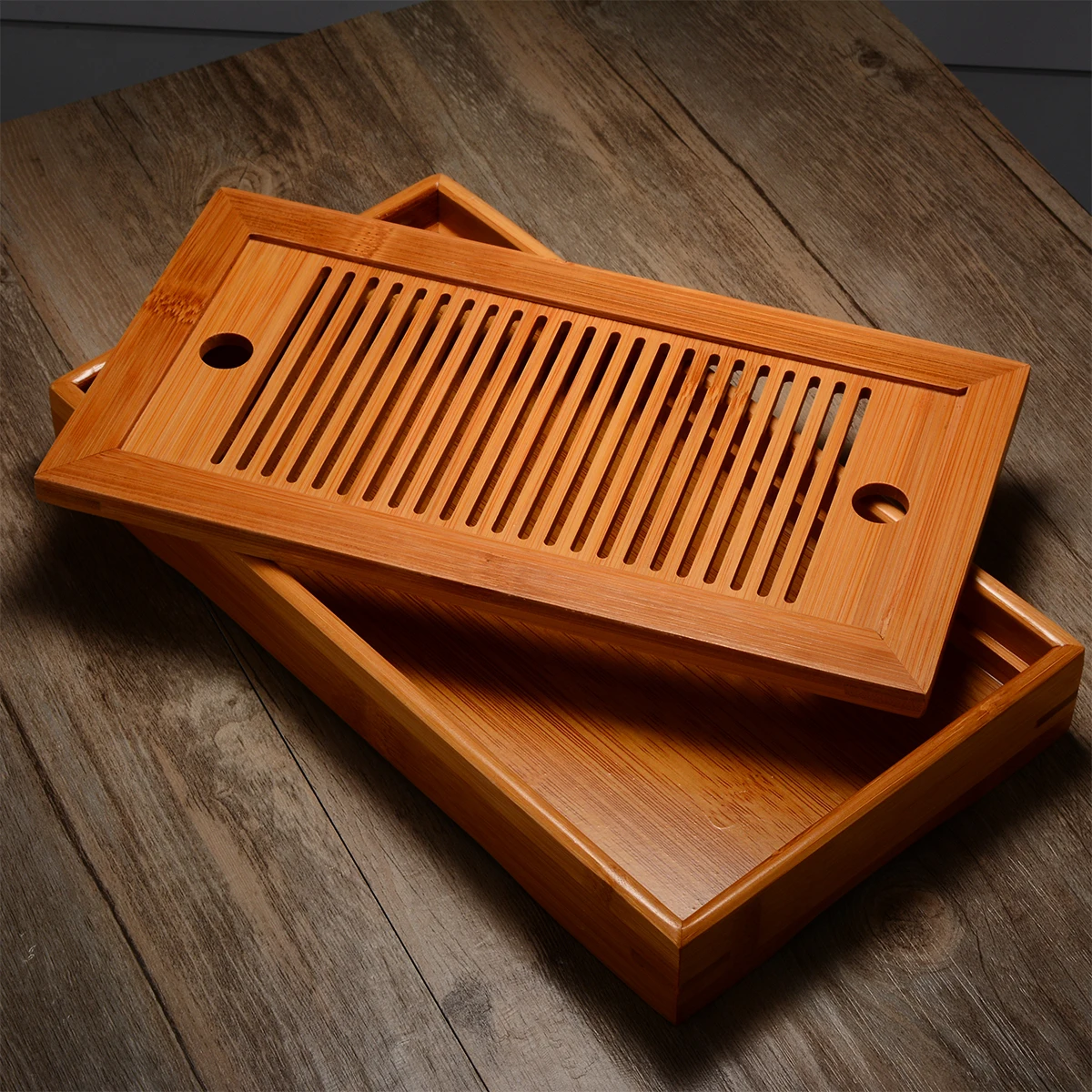 Portable Bamboo Tea Tray Chinese Gongfu Tea Trays Table Serving Water