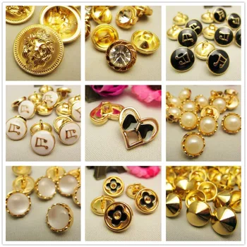 

10 pcs,10mm gold metal button in Gold color,World famous classic brand buttons,garment accessories DIYmaterials Point oil button