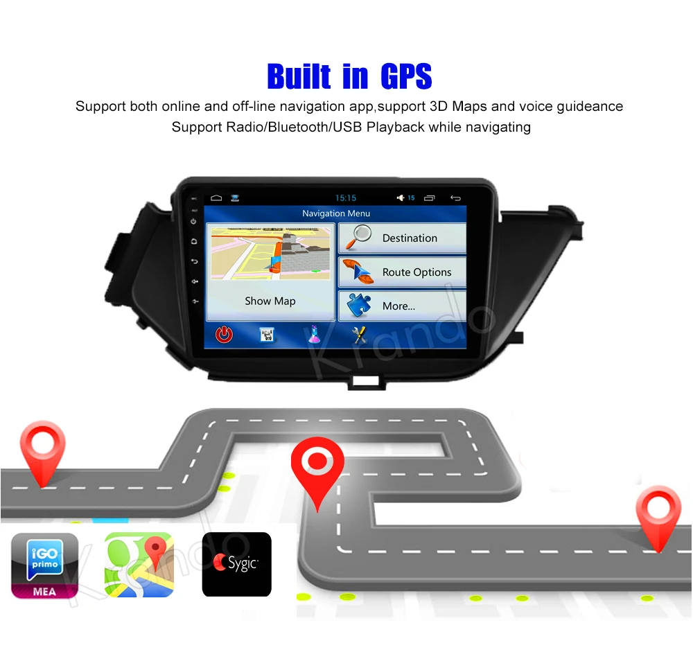 Discount Krando Android 8.1 9" IPS Touch screen car Multmedia system for NISSAN BLUEBIRD 2015 radio player gps navigation wifi BT audio 4