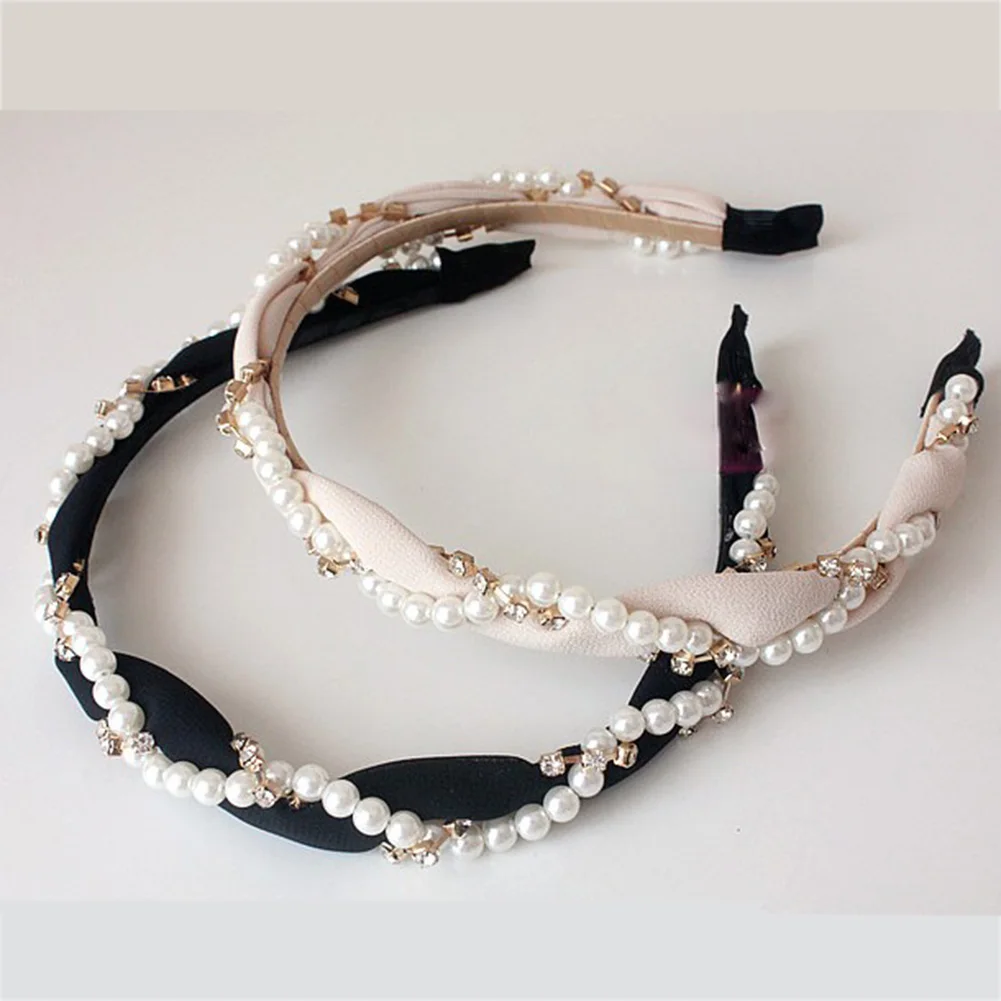 

Luxurious Pearls Hairbands Rhinestone Hair Hoop Elegant Headband Crystal Hairband Girls Hair Fine Headwear Head Accessories