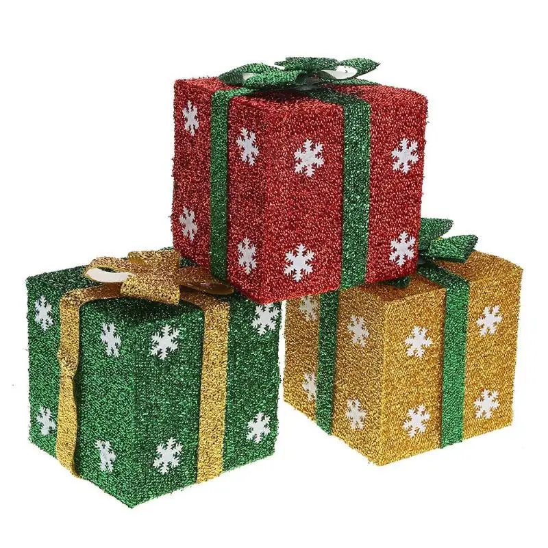 

Glitter Sequins Snowflake Christmas Gift Packing Box Tree Showcase Ornament
