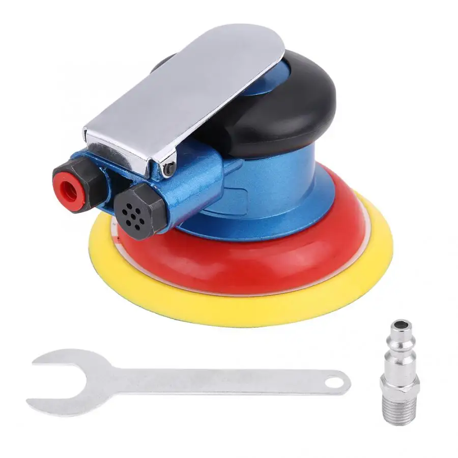 

5in Air Power Random Orbital Sander 9000RPM Pneumatic Polisher Hand Sanding Tool W/ US / EU Adaptor Pneumatic sanding tool