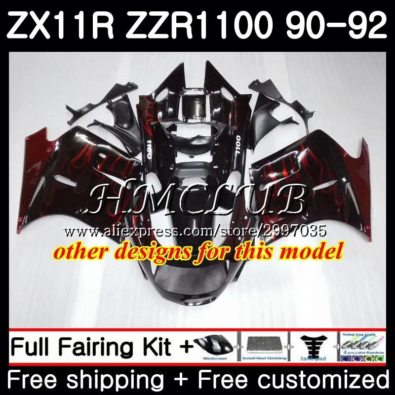 Корпус темно синий Лидер продаж для KAWASAKI NINJA ZX 11R ZZR1100 1990 1991 1992 50HC.7 ZZR 1100 ZX11 R 11 ZX11R 90 91