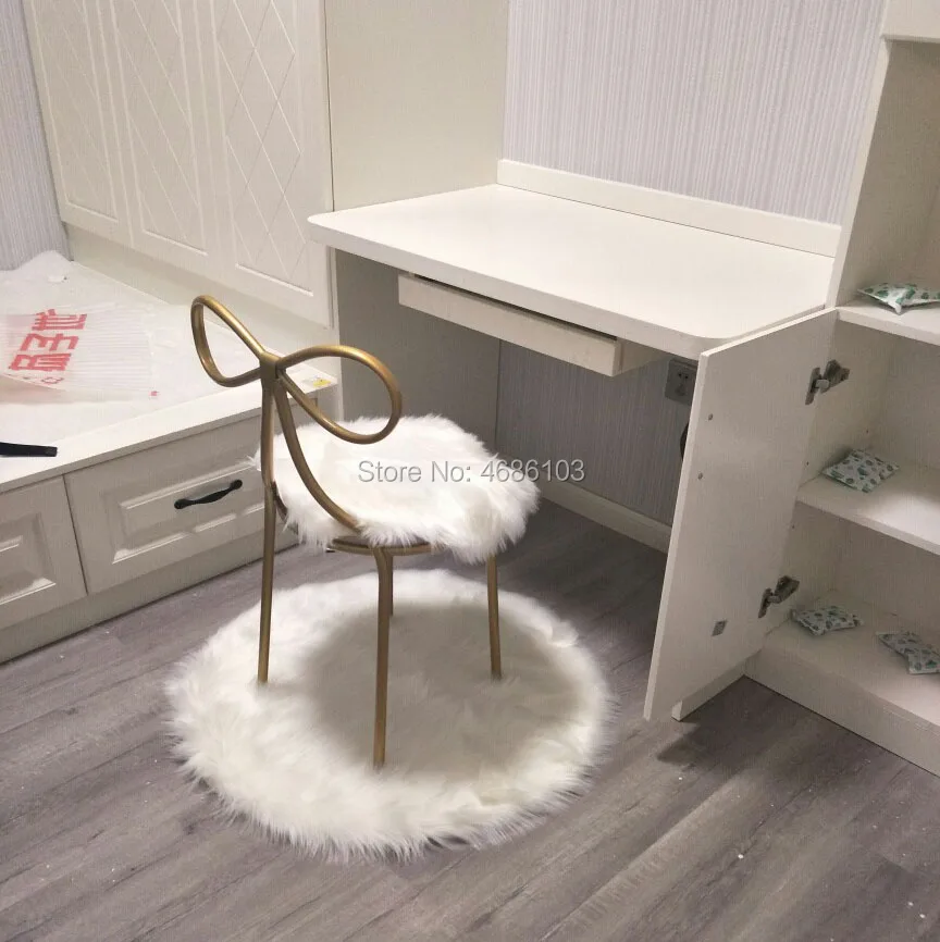 Princes dressing table chair with carpet Butterfly Stool house furniture Iron nordic furniture chairs modern luxury Chairs