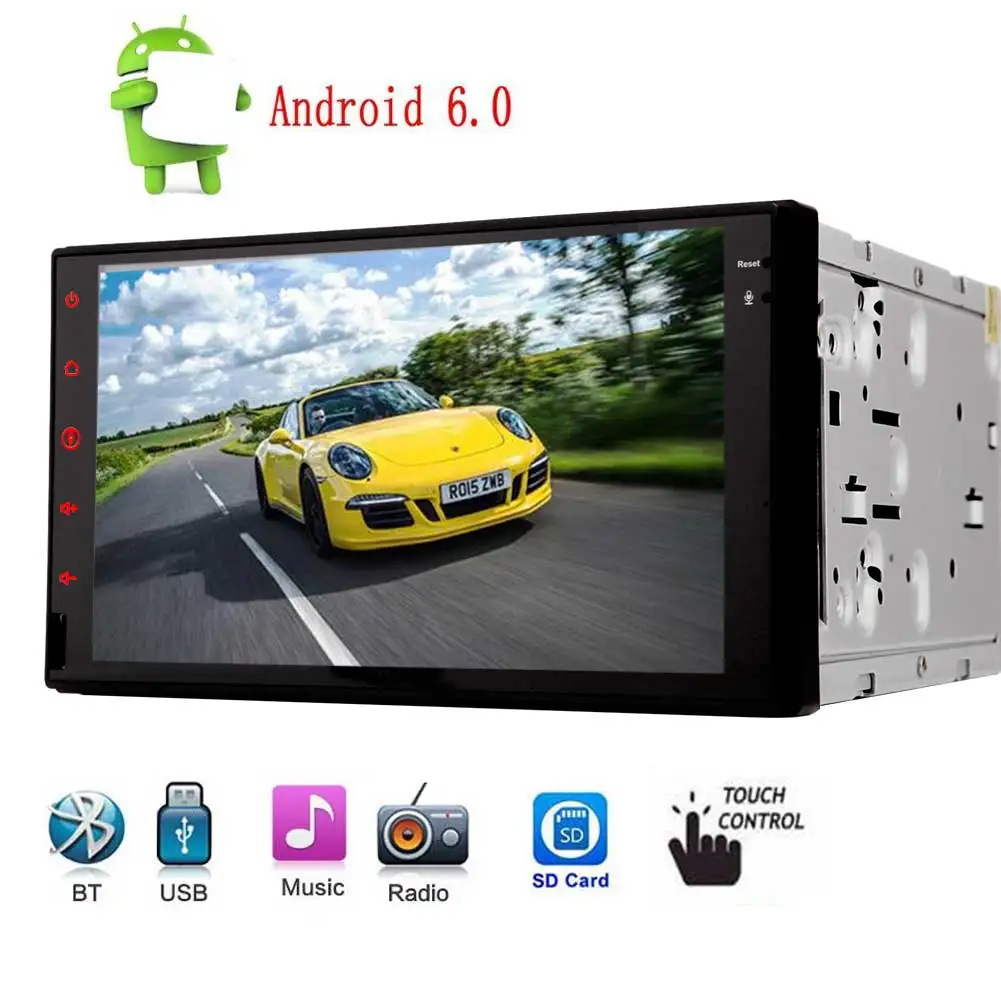 Excellent Android 6.0 Quad Core Car Radio Stereo 1G+16G 7" 2din Capacitive TouchScreen HD GPS Navigation Bluetooth USB SD Player Universal 4