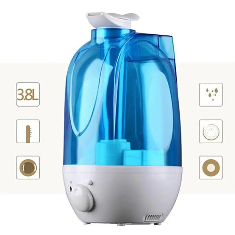 

Hot 3.8L 2-way Ultrasonic Air Humidifier Aroma Purifier Essential Oil Diffuser Mist Maker with Lamp for Home Office Dropshiping