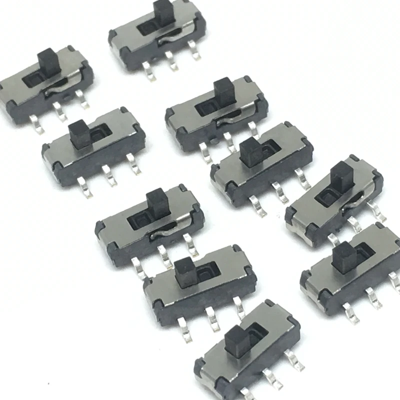 

10Pcs MSS22D18 MINI Miniature SMD SMT Slide Switch 2P2T 6Pin Handle high 2mm For DVD Switch
