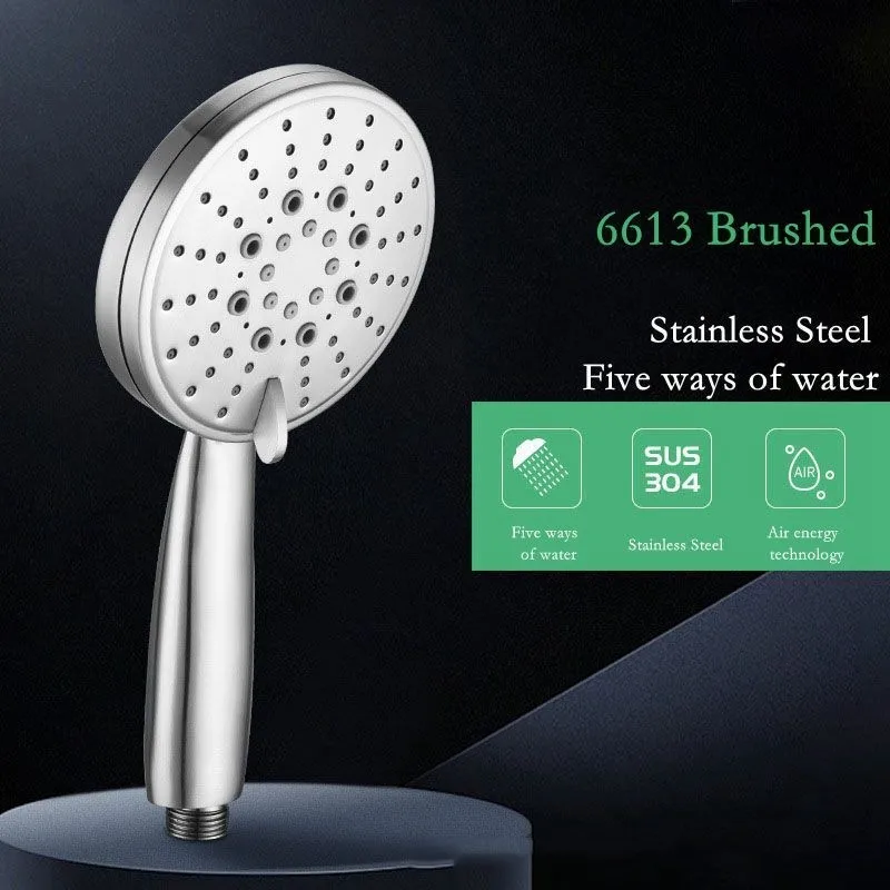 Houmaid Shower Room Accessories Brushed Stainless Steel Shower Head Set Hand Hold Spray Water Saving Rain Shower Head Houmaid Shower Room Accessories Brushed Stainless Steel Shower Head Set Hand Hold Spray Water Saving Rain Shower Head