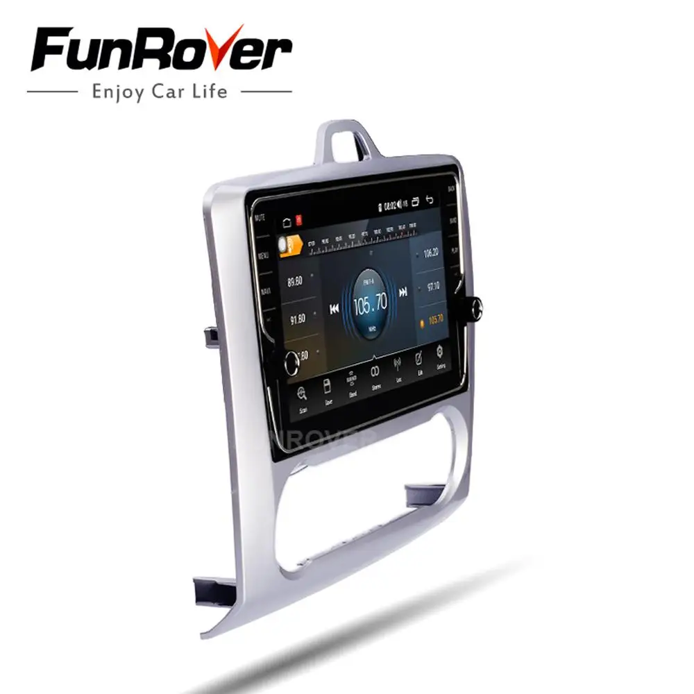 Funrover 2 din Android 9,0 автомобильный DVD мультимедийный плеер gps стерео navi для фокуса 2 2004-2011 Видео Авто Радио Навигация DSP