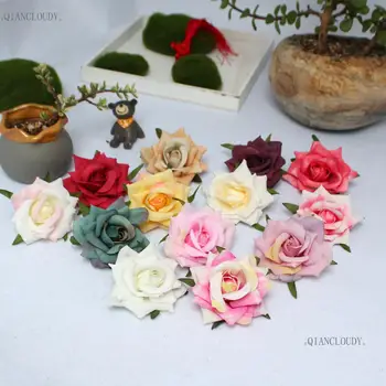 

100 pieces Artificial Rose Silk Flower Heads Bridal wedding Guide flowers Garland decoration Wall flowers D69