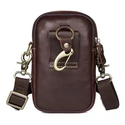 Новая ретро мини-сумка для телефона из натуральной кожи ремень чехол для телефона поясная сумка мужские сумки через плечо поясная сумка