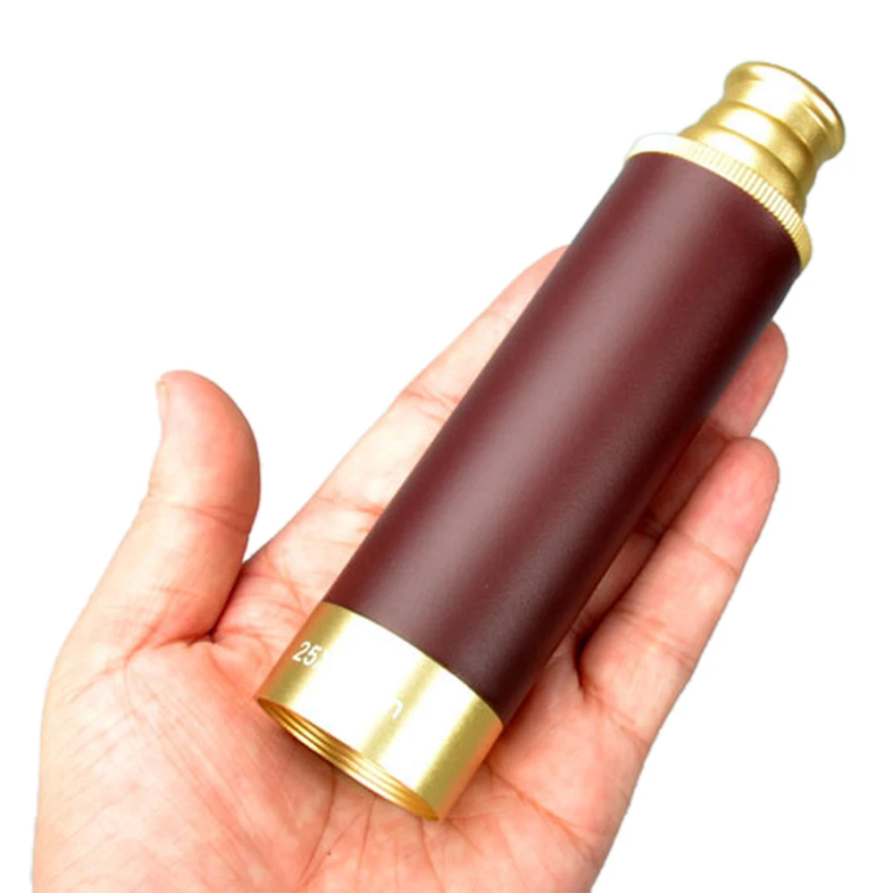 

25x30 Pocket Zoomable Monocular Telescope Vintage Pirate Portable Collapsible Handheld Optics Telescope Aluminum Alloy
