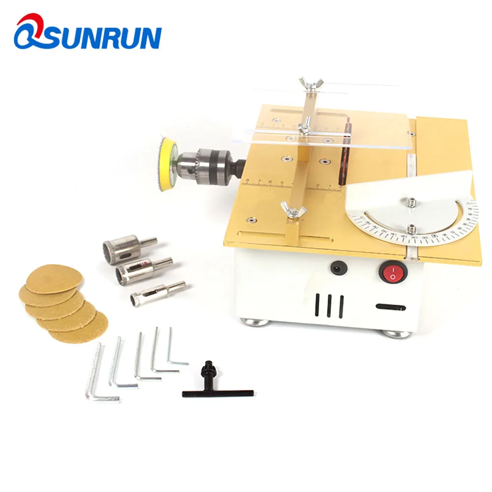 SUNRUN хобби мини DIY машина Настольная пила набор с подарками для деревообработки