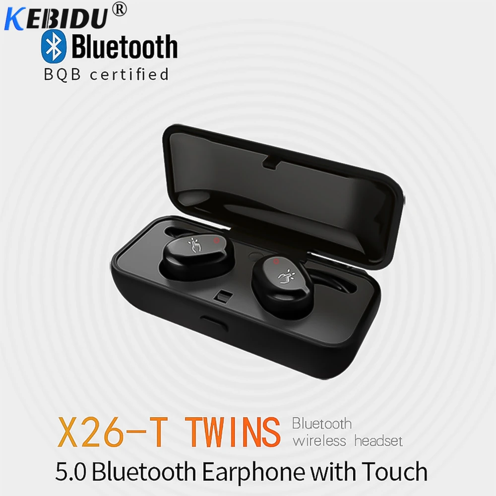 KEBIDU Bluetooth Earphones 5.0 TWS Wireless Headset Stereo Earbuds with charging box Handsfree For Sports Phones | Электроника