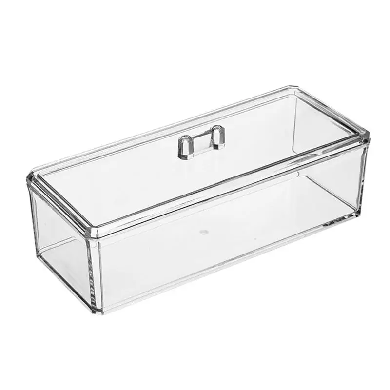 

Acrylic Transparency Rectangle Food Storage Box Tea Bag Organizer Kitchen Sorting Container with Dustproof Cover