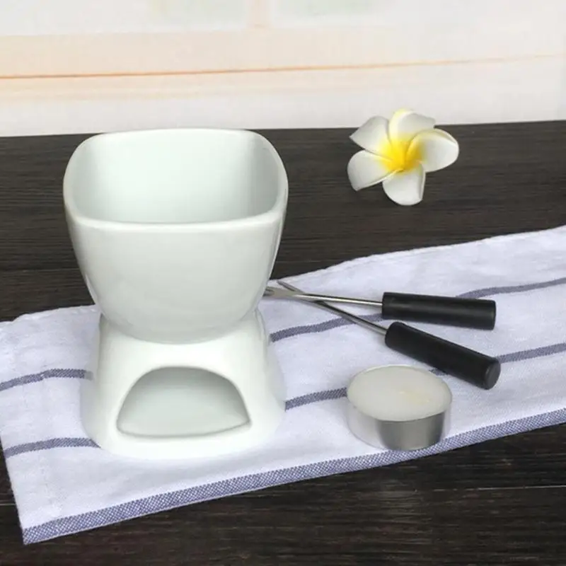 

1 Set Candy Chocolate Melting Pot White Ceramic Pot Set High Temperature Resistance Hot Food Making Tool DIY Kitchen Gadegts