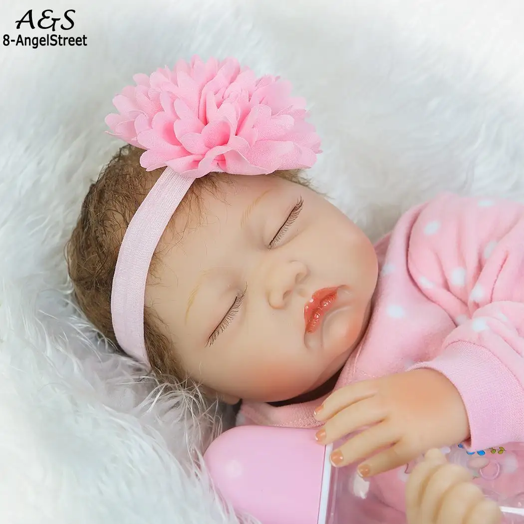 Детские мягкие силиконовые реалистичные с одеждой Reborn Baby розовые куклы