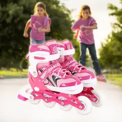 Однорядные коньки детский набор вспышек Взрослые роликовые туфли мужские и женские скоростные катания мигающие кроссовки на роликах обувь