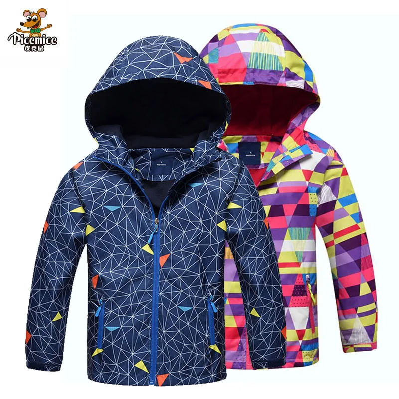 Фото 2021 Spring Boys Girls Jackets Kids Outerwear Waterproof Windproof Hoodies For Children's Polar Fleece Coat | Детская одежда и