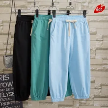 Женские летние повседневные эластичные джинсы с высокой талией винтажные джинсы-карандаш высококачественные хлопковые свободные укороченные джинсовые брюки O8R2