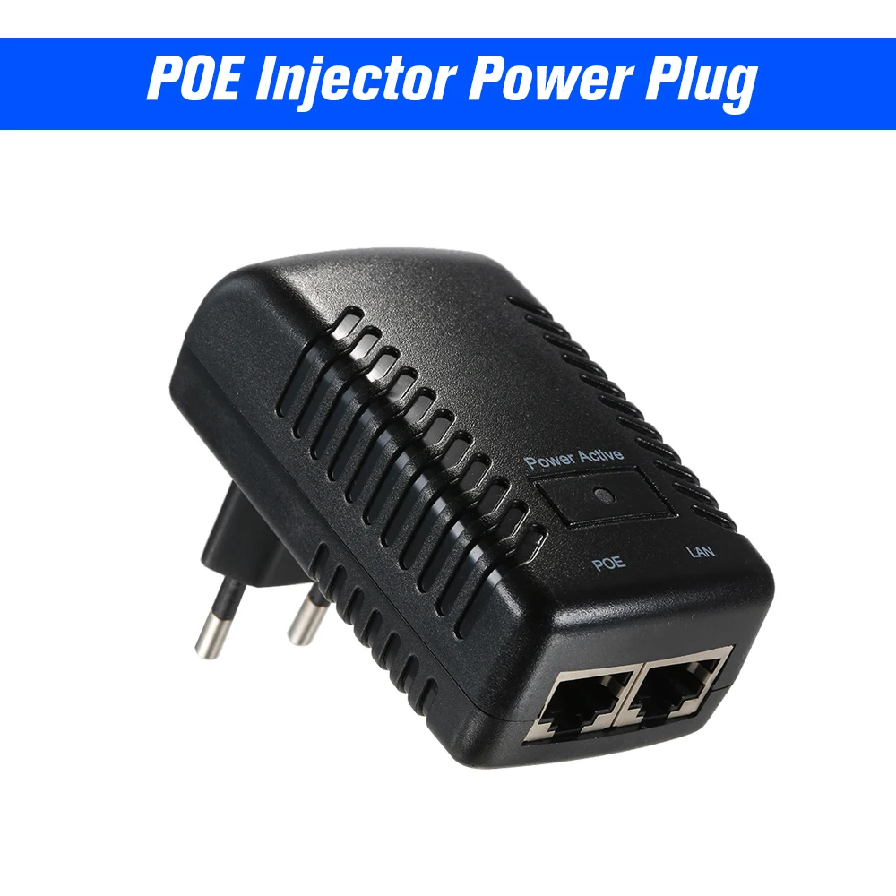 

POE Injector Ethernet Power Supply Adapter Compatible W/T IEEE802.3af for IP Camera IP Phone Wireless AP 100m Transmission