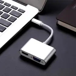 ALLOYSEED Тип usb-c на HDMI 4 К VGA USB C HDMI адаптер VGA для MacBook Pro ChromeBook Xiaomi huawei коврики 10 samsung Galaxy S8