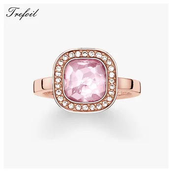 

Secret of Cosmo Pink CZ & Rose Gold Ring, 925 Sterling Silver Fashion Jewelry Trendy Anniversary Gift For Women Girls 2018 New