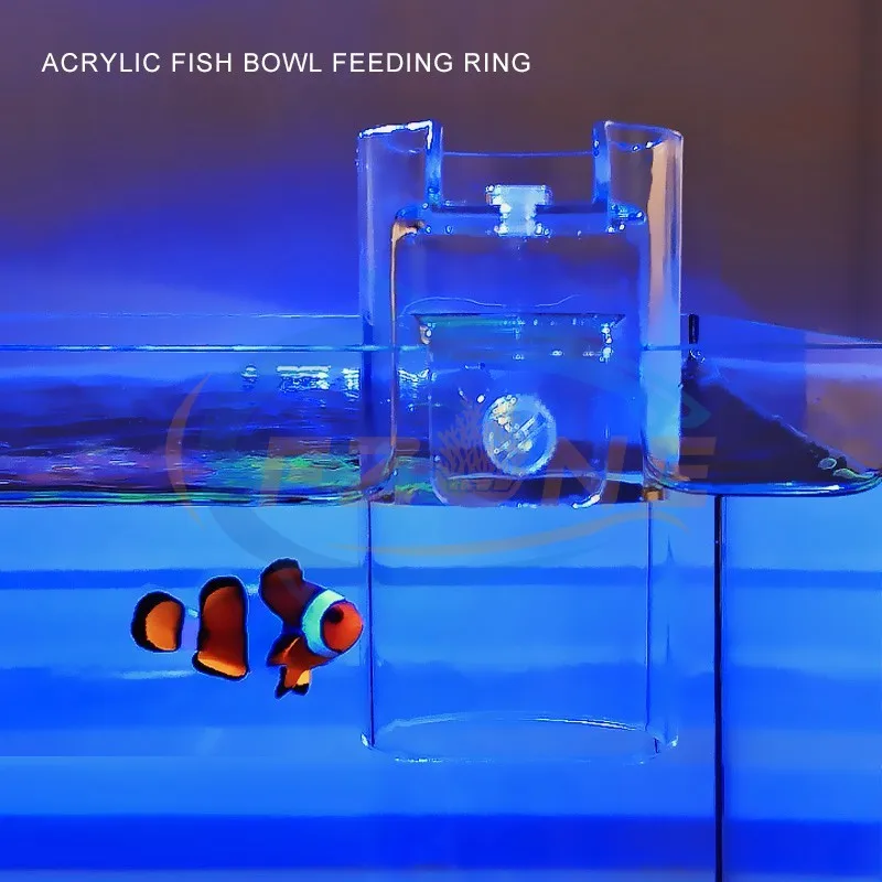 Прозрачный акриловый свежий и коралловый риф танк Fish для кормления кольцо Люкс Для вертикальное и горизонтальное стеклянный легкая для кормушка для рыбы