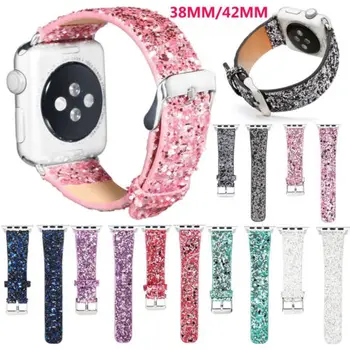 

PU Leather Watch Band With Adapters Replacement Wrist Strap Band For Apple Watch Series 3 2 1 38mm/42mm 20A05