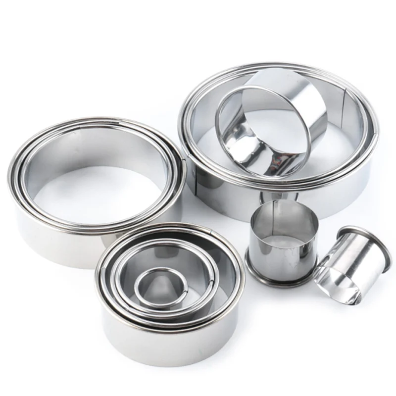 

Kitchen Gadgets Cookie Mold 14 Pcs DIY Cake Mold Stainless Steel Bakeware Round Mousse Circle Baking Tools Cake Tools
