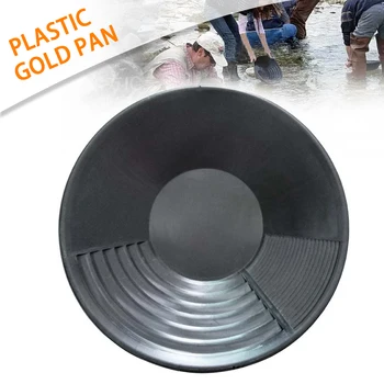 

1Pcs Black Plastic Gold Pan Basin Nugget Mining Pan Dredging Prospecting River Panning For Hand Gold Rush Tools