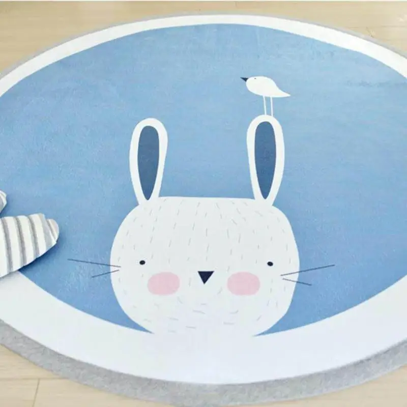 Для малышей PlayMats дети ползают ковры пол постельные принадлежности одеяло с кроликами хлопок игровой коврик 101 см диаметр Детские тренажерные
