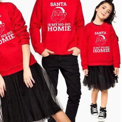 Семейные комплекты для взрослых и детей, рождественский джемпер, свитер винтажный пуловер в стиле ретро комплект одежды с длинными рукавами для маленьких мальчиков и девочек