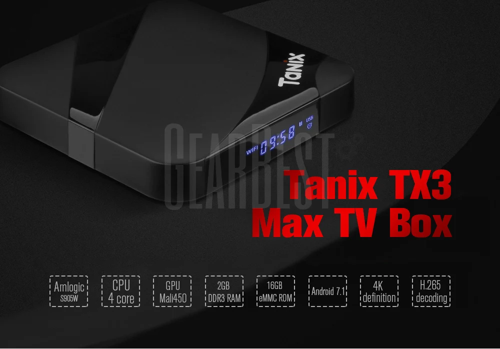 

Tanix TX3 Max Smart TV Box Android 7.1 Amlogic S905W 2GB 16GB Bluetooth Set-Top Box HDMI H.265 4K Media Player