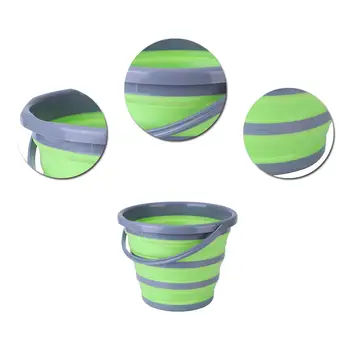 

Silicone Bucket for Fishing Folding Bucket Car Wash Outdoor Fishing Supplies Square 10L Kitchen Camp Barrel