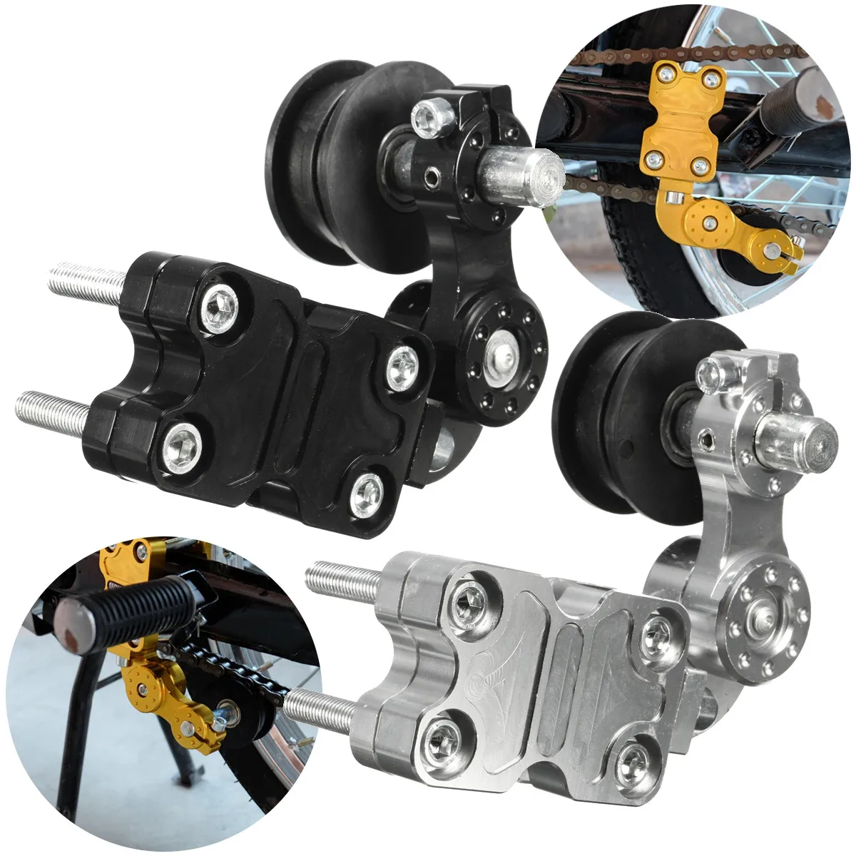 Adjuster Chain Tensioner Bolt On Roller Universal Motorcycle ATV Pit Dirt Bike