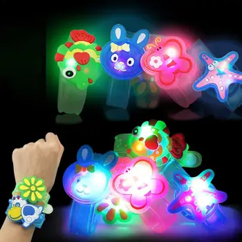 

Kids Cartoon LED Glowing Flash Bracelet Children's Gift Flash Wrist Strap Baby Illuminate Props Children's Night Party Toys