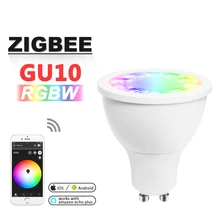 12 шт./компл. ZIGBEE ZLL RGBW LED прожектор, 5W GU10, приложение управления бело-Цвет колпак для лампы, с регулируемой яркостью, Цвет и Яркость регулируемый