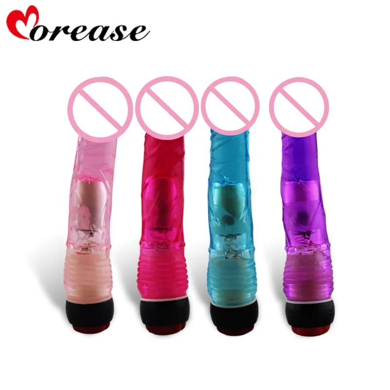 Morease Powerful Single Speed Dildo Vibrator font b Sex b font Product Transparent G Spot Vibrators