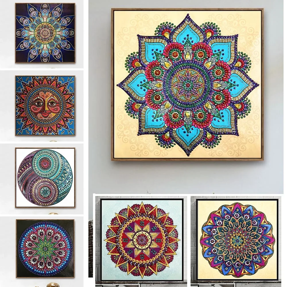 DIY Mandala Flower 5D Diamond Painting Embroidery Cross Stitch Set Home 30*30cm DIY Mandala Flower 5D Diamond Painting Embroidery Cross Stitch Set Home 30*30cm